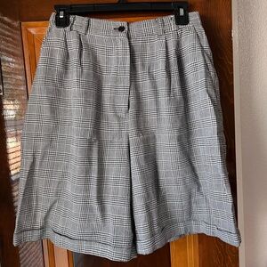 Women's Black and White Plaid High Waisr Shorts